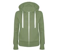 Veste de survêtement pour Femme avec Fermeture éclair intégrale Femme Sweat à Capuche Zippé Sweatshirt Manches Longues Veste Outwear avec Poches Sweatshirt Couleur Unie Vêtements