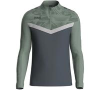 JAKO Veste de survêtement zippée Ziptop Iconic Anthracite/Vert menthe/Gris doux S Mixte