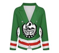 Veste De Tailleur Femme Manches Longues Blazer Élégant Et Décontracté pour Le Travail Ou Le Bureau Imprimé Drapeau De La République Tchétchène Coupe Slim Taille M