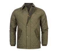 Indicode Hommes INAldos Jacket | Veste matelassée avec col en velours côtelé et matelassage en losanges Army M