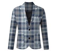 Veste de transition pour homme - Veste demi-saison légère - Coupe ajustée - Veste d'automne vintage à carreaux - Chemise de loisirs polyvalente - Veste de travail polyvalente - Pour les affaires