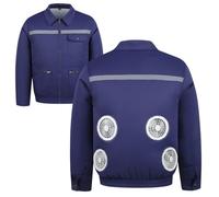 Veste de Travail ClimatiséE, Veste D'Uniforme De Travail D'ExtéRieur Unisexe Avec Ventilateurs de Refroidissement Pour Hommes Et Femmes, Avec 2/3/4 Ventilateurs Et 1 CâBle de DonnéEs(B4 fan,4XL)