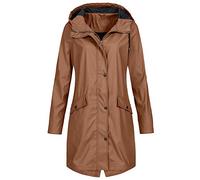 Veste de Travail Femme Kaki Petit de Pluie Mi Saison Manteau Grande Taille Longue de Sport Raincoat Vetement Automne Imperméable Capuche Vestes de Randonnée Anti-Pluie Femme Kaki XL