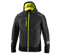 Veste De Travail Tech Softshell SPARCO Jaune / Noir Avec Capuche Amovible ✔️