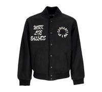 Veste de travail universitaire Bomber College pour hommes, noire BLACK L
