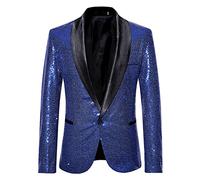 Veste DéContractéE Homme, Costume De Mode DéContractéE pour Hommes Sequin Male Stage Personnalité Performance Emcee Sequin Solid Color Suit