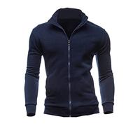 Veste décontractée pour homme en polyester, fermeture éclair sur le devant, col classique, coupe droite, design uni, pour un usage quotidien, couche extérieure, superposition, manteau pratique