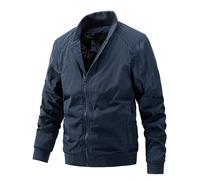 Veste décontractée pour homme en polyester, fermeture éclair sur le devant, col montant, coupe régulière, design à motifs, pour un usage quotidien, couche extérieure, couche quotidienne, manteau