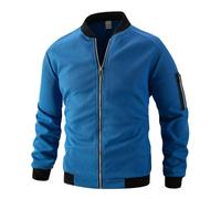 Veste décontractée pour homme en polyester, fermeture éclair sur le devant, col montant, coupe régulière, disposition à cinq poches, motif cachemire, pour un usage quotidien, superposition d'hiver