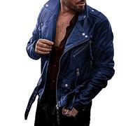Veste décontractée pour homme en PU, fermeture éclair sur le devant, col classique, coupe régulière, poches à rabat, motif à carreaux, pour un usage quotidien, couche extérieure, superposition