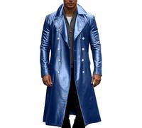 Veste décontractée pour homme en PU, fermeture sur le devant, col classique, manches longues, coupe ajustée, motif à carreaux, pour un usage quotidien, automne et hiver, couche extérieure