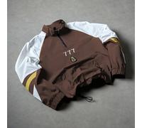 Veste décontractée pour hommes, design blocs de couleurs avec col zippé à moitié, motif numéroté et graphique, ourlet avec cordon de serrage pour un ajustement réglable. Convient pour le port quotidie