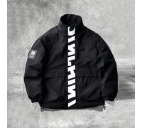 Veste décontractée pour hommes grande taille, col montant, grand imprimé graphique, design sportif, polyvalent, convient aux jeunes couples, vintage, vacances, "J'aime mon petit ami", hommes grande ta