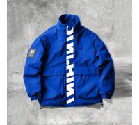Veste décontractée pour hommes grande taille, col montant, grand imprimé graphique, design sportif, polyvalent, convient aux jeunes couples, vintage, vacances, "J'aime mon petit ami", hommes grande ta