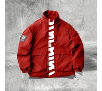 Veste décontractée pour hommes grande taille, col montant, grand imprimé graphique, design sportif, polyvalent, convient aux jeunes couples, vintage, vacances, "J'aime mon petit ami", hommes grande ta