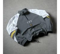 Veste décontractée pour hommes, veste color block avec col demi-zip, avec design numérique et graphique, ourlet à cordon de serrage pour un ajustement réglable, convient pour le port quotidien, les so