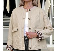 Veste décontractée simple à poches avec boutons-pression sur le devant, manches longues, couleur unie pour femmes L,M,S,XLBlocs de couleur,Imprimé léopard,Carreau,Unicolore,Motif texturéPolyester