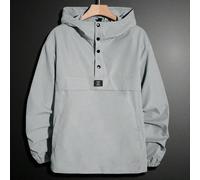 Veste décontractée tissée à capuche demi-zip ample à épaules tombantes pour hommes grande taille, convient pour le printemps et l'automne, idéale pour le port quotidien 2XL,3XL,4XL,5XL,6XLBlocs de cou
