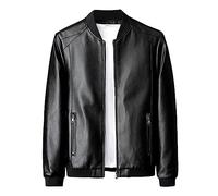 Veste demi-saison 2026 pour homme - Saison d'automne pure - Coupe-vent - Imperméable - Sport décontracté - Veste en cuir, Noir , M