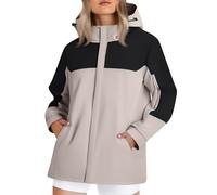 Veste Demi Saison Femme Manteau Blanc Saison Grande Impermeable Ski Automne Poncho Pluie Velo Taille Coupe de Anti-Pluie Vent Ciré Femme Imperméable Doublé Polaire L
