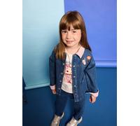 Veste denim fille col velours bleu moyen 8A