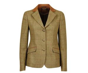 Veste d'équitation ajustée à col en daim femme Dublin Albany Tweed Marron S