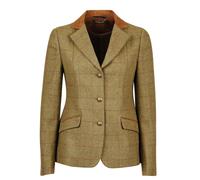 Veste d'équitation ajustée à col en daim fille Dublin Albany Tweed Marron 6 ans