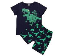Veste d'été à manches courtes pour garçon - T-shirt à manches courtes et short - Pour garçon de 2 à 7 ans - Vert - 4 ans
