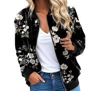 Veste d'été Femme Longue Sportive Militaire Manteau Coupe-Vent De Couleur Unie Blouson mi Saison Chic Court côtelé léger matelassé manches longues Vestes ExtéRieur