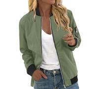 Veste d'été Femme Longue Sportive Mode Vintage Sport Manteau Blouson Printemps té Léger mi Saison Court De Moto fermeture clair intégrale et col montant Casual