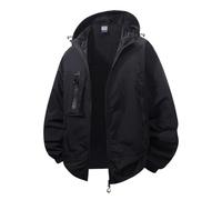 Veste d'extérieur imperméable coupe-vent à capuche pour homme - Manteau de randonnée léger et confortable avec poches à fermeture éclair intégrale - Veste militaire tendance pour cyclisme, camping