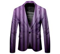 Veste d'Halloween pour homme - Blazer moche - Impression 3D - Veste de costume - Haut à manches longues - Respirant - Robe de fête imprimée - Boucle - Veste de jeu de rôle, lilas, XL