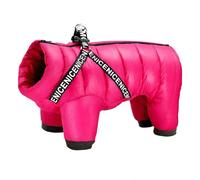 Veste d'hiver 2 en 1 pour Chien, Manteau d'hiver Imperméable pour Petit Chiens, Veste Chaude pour Chien avec Harnais, Manteau d'hiver pour Chien avec 4 Jambes,Rose,S