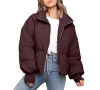 Veste d'hiver 2026 pour femme - Manteau d'hiver avec capuche - Chaude - Avec fermeture éclair sur toute la longueur - Doudoune épaissie - Manteau - Vêtement d'extérieur
