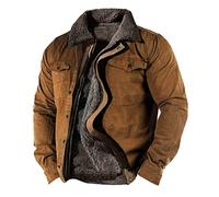 Veste d'hiver à Manches Longues pour Hommes Hommes Coton Sherpa en Mollet de Doublure en Moteur Camionneur rétro Vestes de fret de Style Occidental