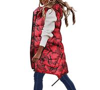Veste d'hiver ample à capuche pour femme - Veste en coton chaud - Veste ample en coton - Veste polaire pour femme, camouflage, XXL