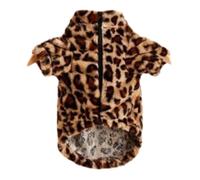 Veste d'hiver Chaude en Peluche pour Animaux De Compagnie, Vêtements pour Chiens Imprimés Léopard pour Petits Et Grands Chiens Carlins Shiba Inus Schnauzers,Un,2XL