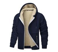 Veste d'hiver Chaude en Polaire pour Homme Veste De SurvêTement avec Capuche ÉLéGante Couleur Unie Fleece Veste De Transition Grandes Tailles Manteaux Blouson Thermique Travail Sport Sweat
