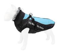 Veste d'hiver Chaude pour Chien, Vêtements avec Collier De Poils, Manteau Chaud pour Animaux De Compagnie avec Transporteur, Labrador Lévrier, Bouledogue Français, Veste D'extérieur Imperméable E