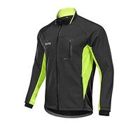 Veste d'hiver De Vélo Coupe-Vent, Vestes d'hommes De Cyclisme pour Hommes VTT Veste De Vélo De Montagne Visible Réfléchissante Veste Chaude (4XL,Vert)
