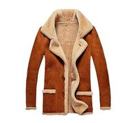 Veste d'hiver doublée en polaire à revers pour homme, veste d'hiver épaisse à manches longues pour temps froid, manteau doux, confortable, élégant, décontracté, couleur unie, vêtements d'extérieur