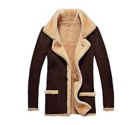 Veste d'hiver doublée en polaire à revers pour homme, veste d'hiver épaisse à manches longues pour temps froid, manteau doux, confortable, élégant, décontracté, couleur unie, vêtements d'extérieur