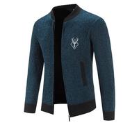Veste d'hiver Duvet Homme Automne et Hiver Zippé Casual Stand Manches Longues Vacances Extérieur Laine Tricotée Tout A Temps 2022, Marine, 4XL