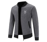 Veste d'hiver Duvet Homme Automne et Hiver Zippé Casual Stand Manches Longues Vacances Extérieur Laine Tricotée Tout A Temps 2022, gris foncé, 4XL