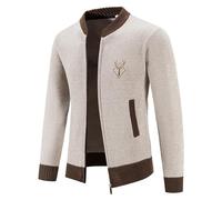 Veste d'hiver Duvet Homme Automne et Hiver Zippé Casual Stand Manches Longues Vacances Extérieur Laine Tricotée Tout A Temps 2022, beige, 4XL