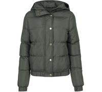 Veste d'hiver femme - Urban Classics - Hooded Puffer - Vert - 100% polyester - Poches latérales L