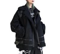 Veste d'hiver Femmes 2020 Gothique Punk Chaud surdimensionné BF Style Poche Noir Manteau Femme rétro Streetwear Harajuku Chic Outwear Nouveau
