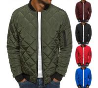 Veste d'hiver légère pressée en maille pour homme, col de Baseball, Vintage, vol décontracté, manches longues, nouvelle collection Bleu