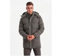 Veste d'hiver parka avec capuche - Ombre - Pour Homme - Olivier foncé S