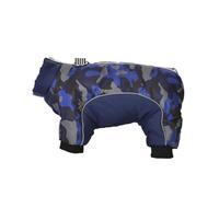 Veste d'hiver Polaire Chaude Et Légère avec Fermeture Éclair pour Chien, Imperméable, Résistante Au Froid, Combinaison pour Carlin, Chihuahua, Bouledogue Français,Bleu Marine,14